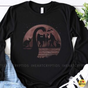 Cryptids Moonlight Bigfoot Mothman Alien Lake Monster Forest Shirt
