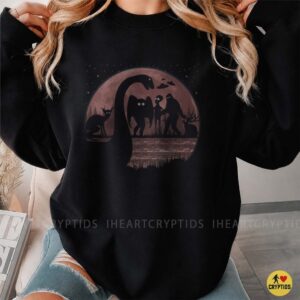 Cryptids Moonlight Bigfoot Mothman Alien Lake Monster Forest Shirt