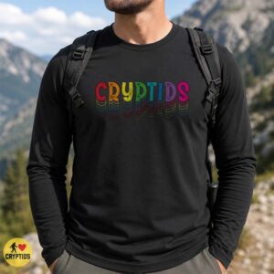 Cryptids Rainbow Retro Bold Text LGBT Pride Paranormal Fan Shirt