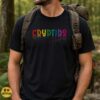 Cryptids Rainbow Retro Bold Text LGBT Pride Paranormal Fan Shirt