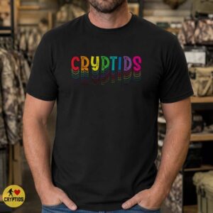 Cryptids Rainbow Retro Bold Text LGBT Pride Paranormal Fan Shirt