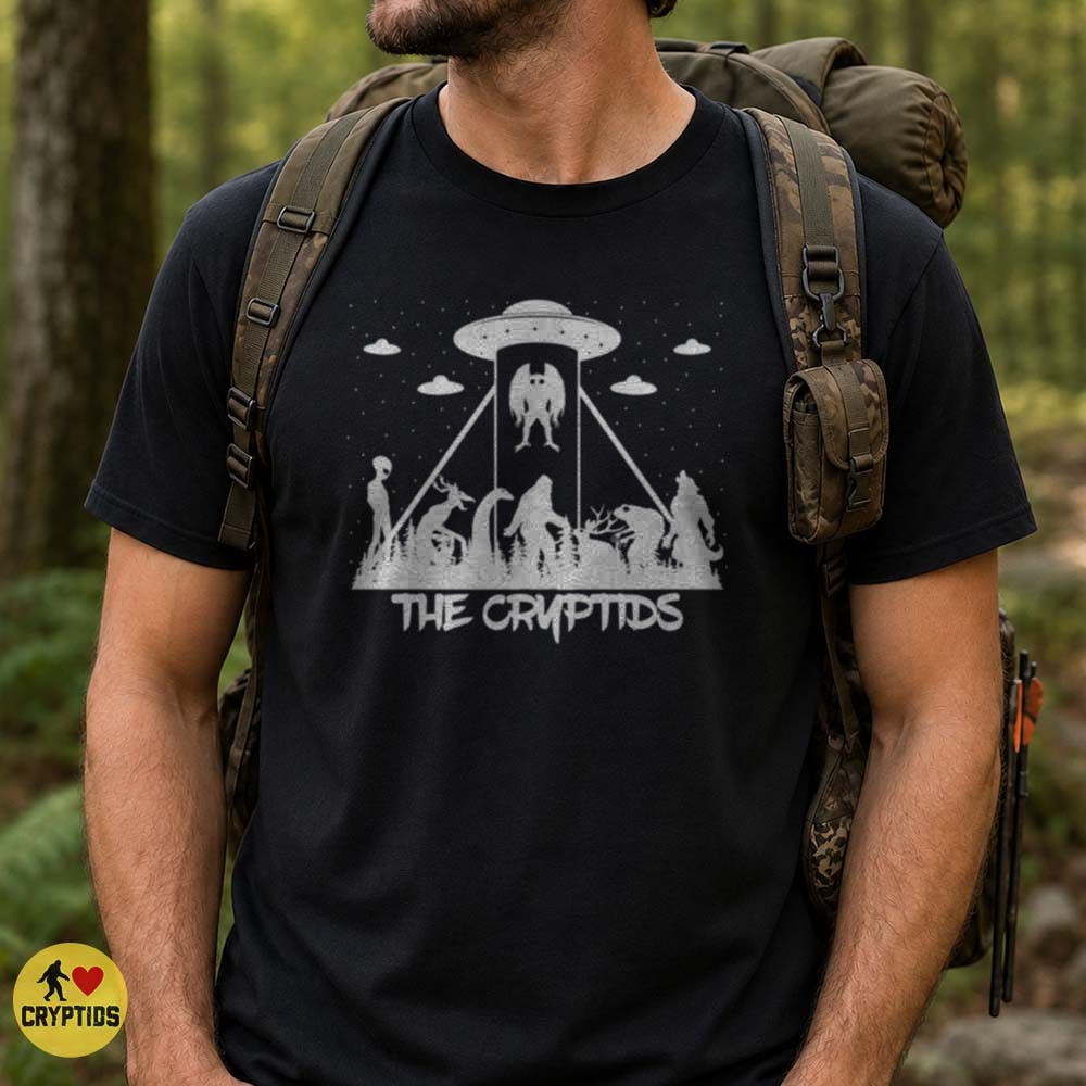 Cryptids UFO Abduction Bigfoot Mothman Alien Wendigo Paranormal T-Shirt 1 Cryptids UFO Abduction Bigfoot Mothman Alien Wendigo Paranormal Shirt