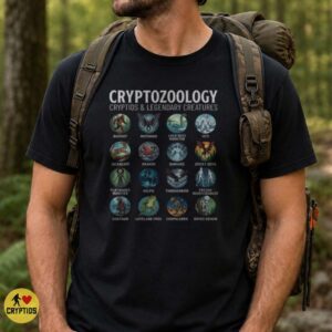 Cryptozoology Cryptids and Legendary Creatures Chart Bigfoot Mothman Kraken Poster Shirt