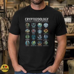 Cryptozoology Cryptids and Legendary Creatures Chart Bigfoot Mothman Kraken Poster Shirt
