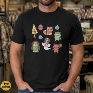 Cute Japanese Yokai Kitsune Kasa-obake Kappa Yurei Oni Kawaii T-Shirt 6 Cute Japanese Yokai Kitsune Kasa-obake Kappa Yurei Oni Kawaii Shirt
