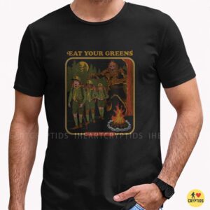 Eat Your Greens Health And Nutrition Bigfoot Scary Retro Boy Scouts Campfire Funny Shirt