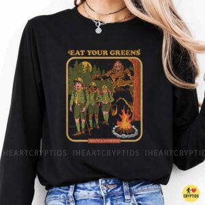 Eat Your Greens Health And Nutrition Bigfoot Scary Retro Boy Scouts Campfire Funny Shirt