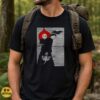 Flatwoods Monster UFO Woodcut Style Cryptid Shirt