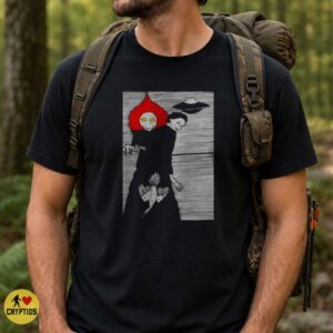 Flatwoods Monster UFO Woodcut Style Cryptid Shirt