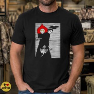 Flatwoods Monster UFO Woodcut Style Cryptid Shirt