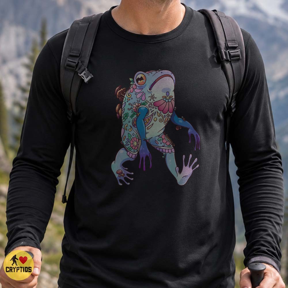 Floral Frog Cottagecore Mushroom Botanical Psychedelic Toad Art Shirt