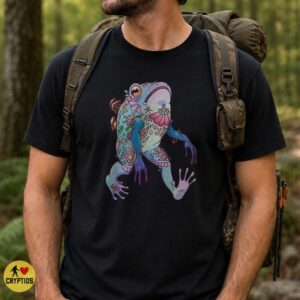 Floral Frog Cottagecore Mushroom Botanical Psychedelic Toad Art Shirt