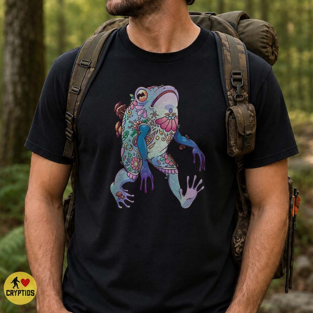 Floral Frog Cottagecore Mushroom Botanical Psychedelic Toad Art Shirt
