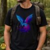 Fox Bat Wings Galaxy Blue Purple Cute Fantasy Magical Creature Art Shirt