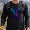 Fox Bat Wings Galaxy Blue Purple Cute Fantasy Magical Creature Art Shirt