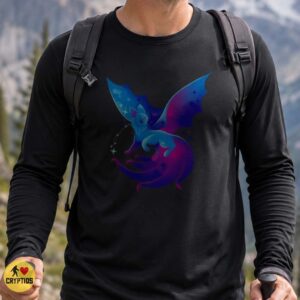 Fox Bat Wings Galaxy Blue Purple Cute Fantasy Magical Creature Art Shirt
