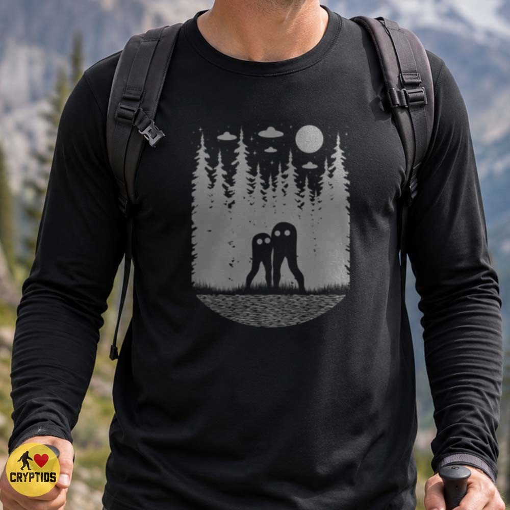 Fresno Nightcrawler Couple UFO Forest Full Moon Paranormal Night T-Shirt 1 Fresno Nightcrawler Couple UFO Forest Full Moon Paranormal Night Shirt