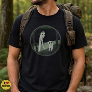 Fresno Nightcrawler Dad and Kid Cute Chibi Night Forest Cryptid Shirt