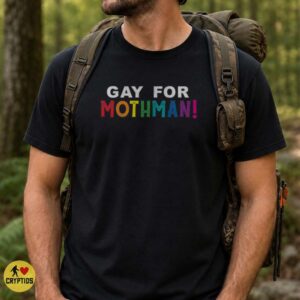 Gay for Mothman Pride Rainbow Cryptid Funny LGBTQ T-Shirt 5 Gay for Mothman Pride Rainbow Cryptid Shirt
