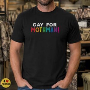 Gay for Mothman Pride Rainbow Cryptid Shirt