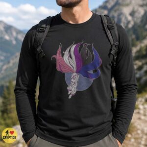 Genderfluid Pride Kitsune Fox Japanese Yokai T-Shirt 5 Genderfluid Pride Kitsune Fox Japanese Yokai Shirt
