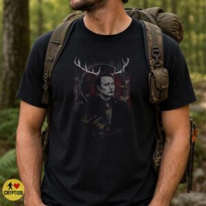 Hannibal Lecter Antler Dark Portrait Moth Blood Splatter Fan Art Shirt