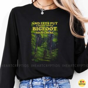 Happy Little Bigfoot Forest Painting Sasquatch Shirt
