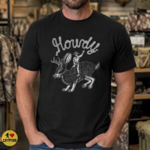 Howdy Jackalope Cowboy Rodeo Lasso Western Cryptid Shirt