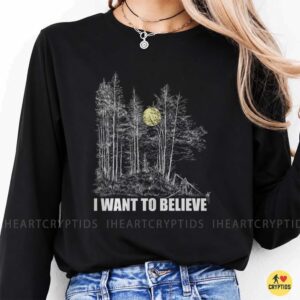 I Want To Believe Bigfoot Forest Full Moon Night Cryptid Believer Camping T-Shirt 9 I Want To Believe Bigfoot Forest Full Moon Night Cryptid Believer Camping Shirt