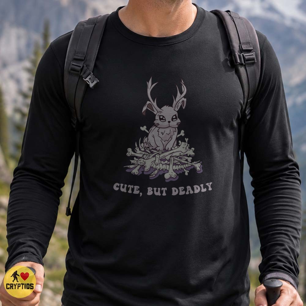 Jackalope Cute But Deadly Sitting on Bones Funny Cryptid T-Shirt 4 Jackalope Cute But Deadly Sitting on Bones Funny Shirt