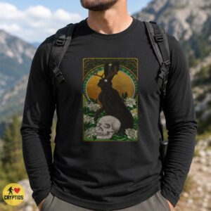 Jackalope Dark Art Nouveau Skull Floral Gothic Cryptid Shirt
