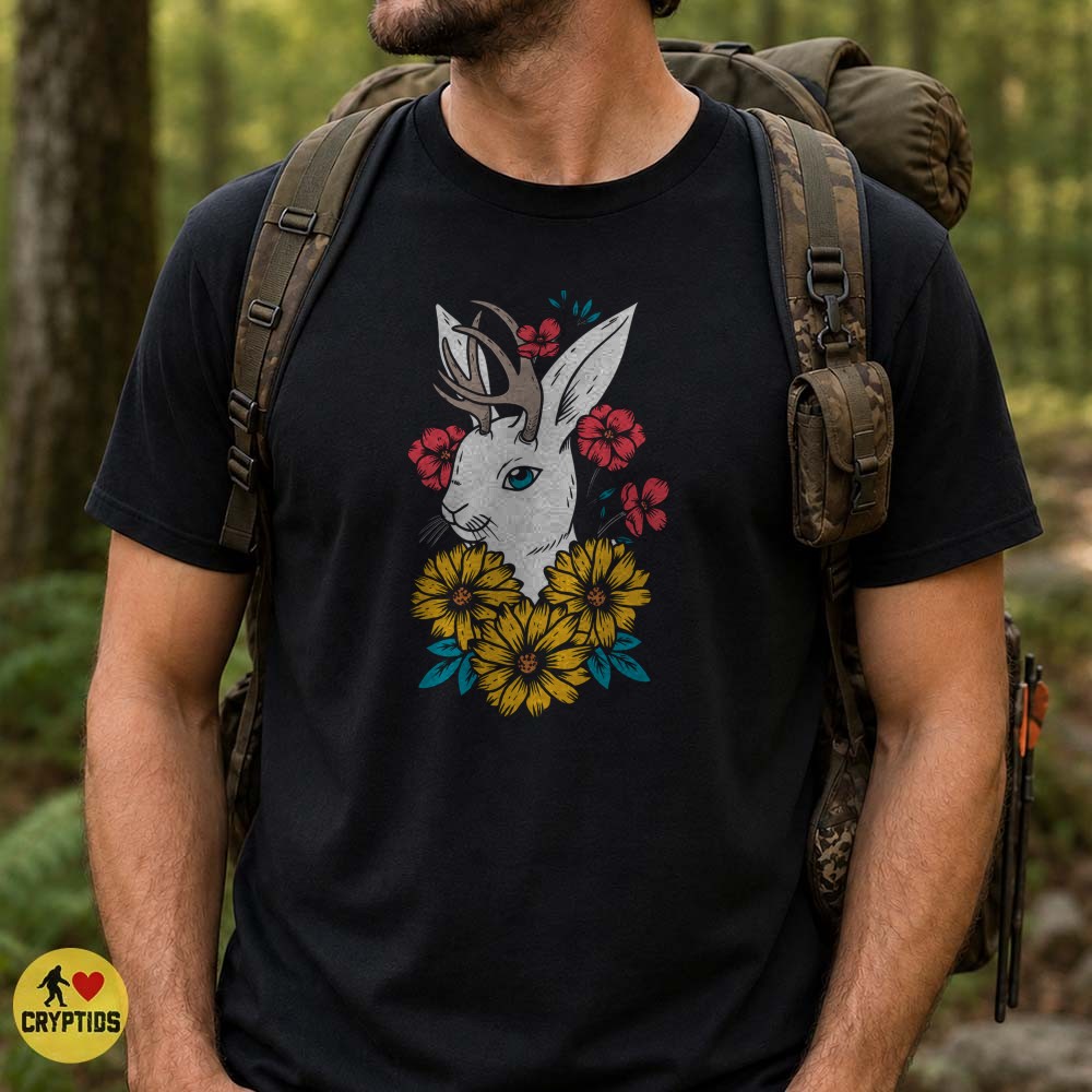 Jackalope Floral Western Cryptid Rabbit Antlers Wildflower Art T-Shirt 1 Jackalope Floral Western Cryptid Rabbit Antlers Wildflower Art Shirt
