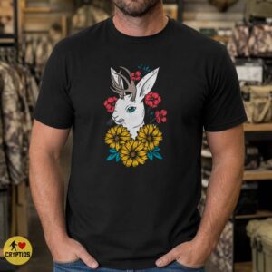Jackalope Floral Western Cryptid Rabbit Antlers Wildflower Art T-Shirt 7 Jackalope Floral Western Cryptid Rabbit Antlers Wildflower Art Shirt