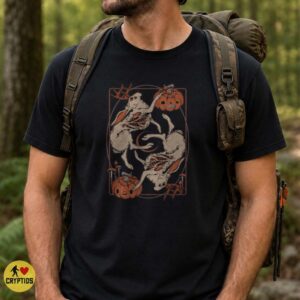 Jackalope Halloween Yin Yang Pumpkin Mushroom Spooky Shirt