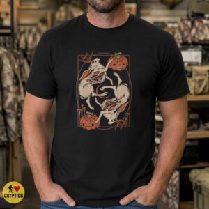 Jackalope Halloween Yin Yang Pumpkin Mushroom Spooky Shirt