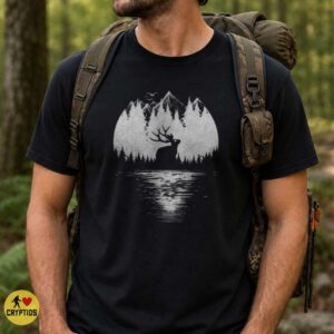 Jackalope Moonlit Lake Cryptid Shirt