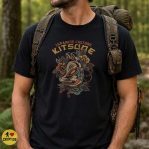 Japanese Culture Kitsune Mask Vintage Tattoo Shirt