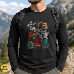 Japanese Yokai Oni Kappa Kasa-Obake Nekomata Folklore Monster Kawaii Shirt