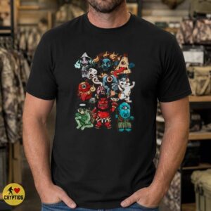 Japanese Yokai Oni Kappa Kasa-Obake Nekomata Folklore Monster Kawaii Shirt