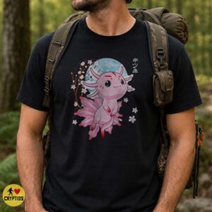 Kawaii Nine Tailed Axolotl Kitsune Japanese Yokai Shirt