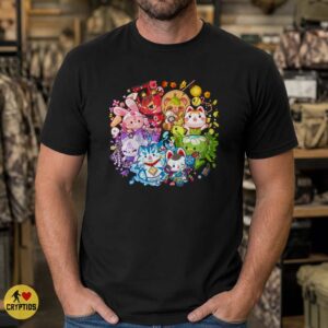 Kawaii Yokai Squad Kitsune Maneki Neko Kappa Oni Tanuki Japanese T-Shirt 7 Kawaii Yokai Squad Kitsune Maneki Neko Kappa Oni Tanuki Japanese Shirt