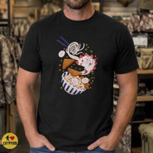 Kitsune Cat Ramen Bowl Cute Japanese Food Anime Style Shirt
