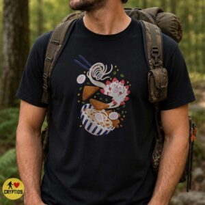 Kitsune Cat Ramen Bowl Cute Japanese Food Anime Style Shirt