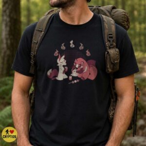 Kitsune Fox and Tanuki Drinking Tea Japanese Folklore Cute T-Shirt 7 Kitsune Fox and Tanuki Drinking Tea Japanese Folklore Cute Shirt