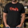 Kitsune Fox Fighting Pair Red Ink Japanese Mythology Dark Art Shirt