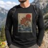 Kitsune Fox Godzilla Great Wave Hokusai Japanese Art Parody Shirt