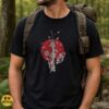 Kitsune Fox Mask Broken Katana Sakura Red Sun Japanese Shirt