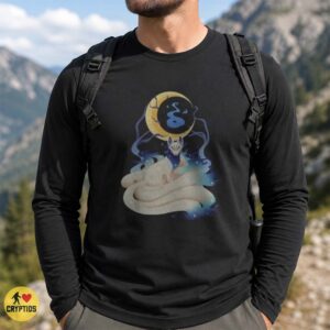 Kitsune Fox Mask Crescent Moon Tails Night Sky Celestial Japanese Art Shirt