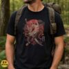 Kitsune Fox Mask Katana Crossed Swords Red Moon Japanese Art T-Shirt 6 Kitsune Fox Mask Katana Crossed Swords Red Moon Japanese Art Shirt