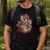 Kitsune Fox Mom Baby Foxes Cute Japanese Mythology Watercolor T-Shirt 6 Kitsune Fox Mom Baby Foxes Cute Japanese Mythology Watercolor Shirt